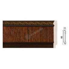 Плинтус малый с каб. каналом Decor Dizayn 144-2 Полистирол 2400*80*11 мм
