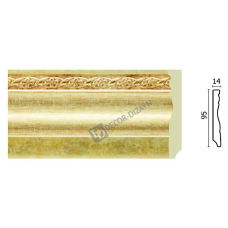 Плинтус с пров.каб Decor Dizayn 153-933 Полистирол 2400*95*14 мм